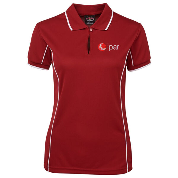 Ladies Polo - Dark Red/White Thumbnail