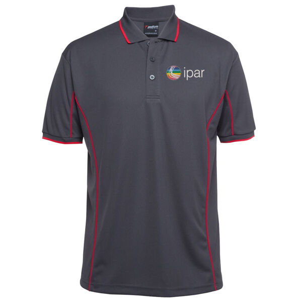 Pride Logo - Mens Polo - Charcoal/Red Thumbnail