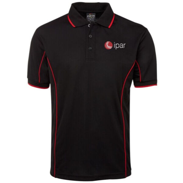 Mens Piping Polo - IPAR Polo - Black/Red Thumbnail