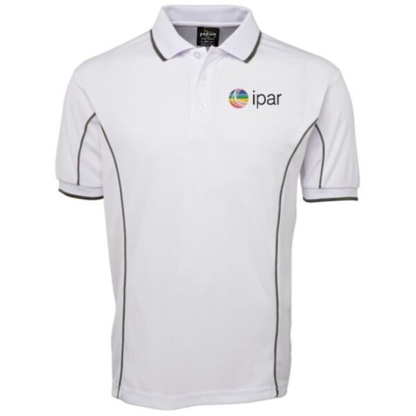 Mens Polo - PRIDE Logo - White/Grey Thumbnail