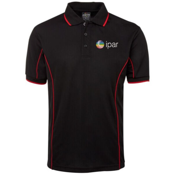 Mens Polo - PRIDE Logo - Black/Red Thumbnail